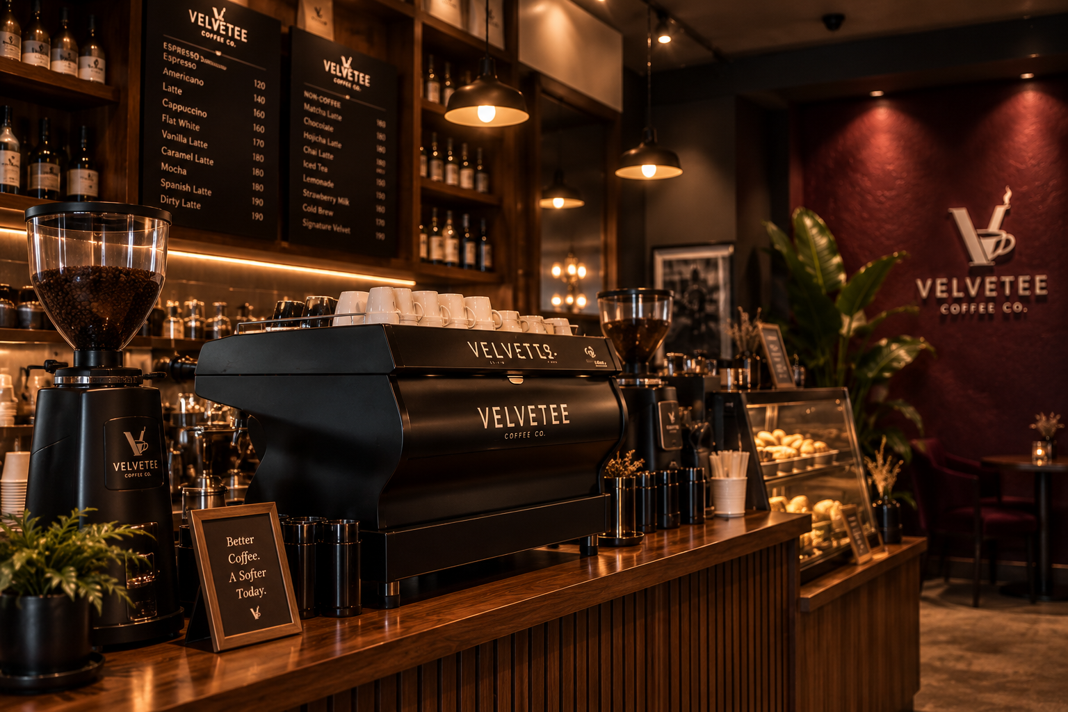Velvetee coffee bar and espresso machine