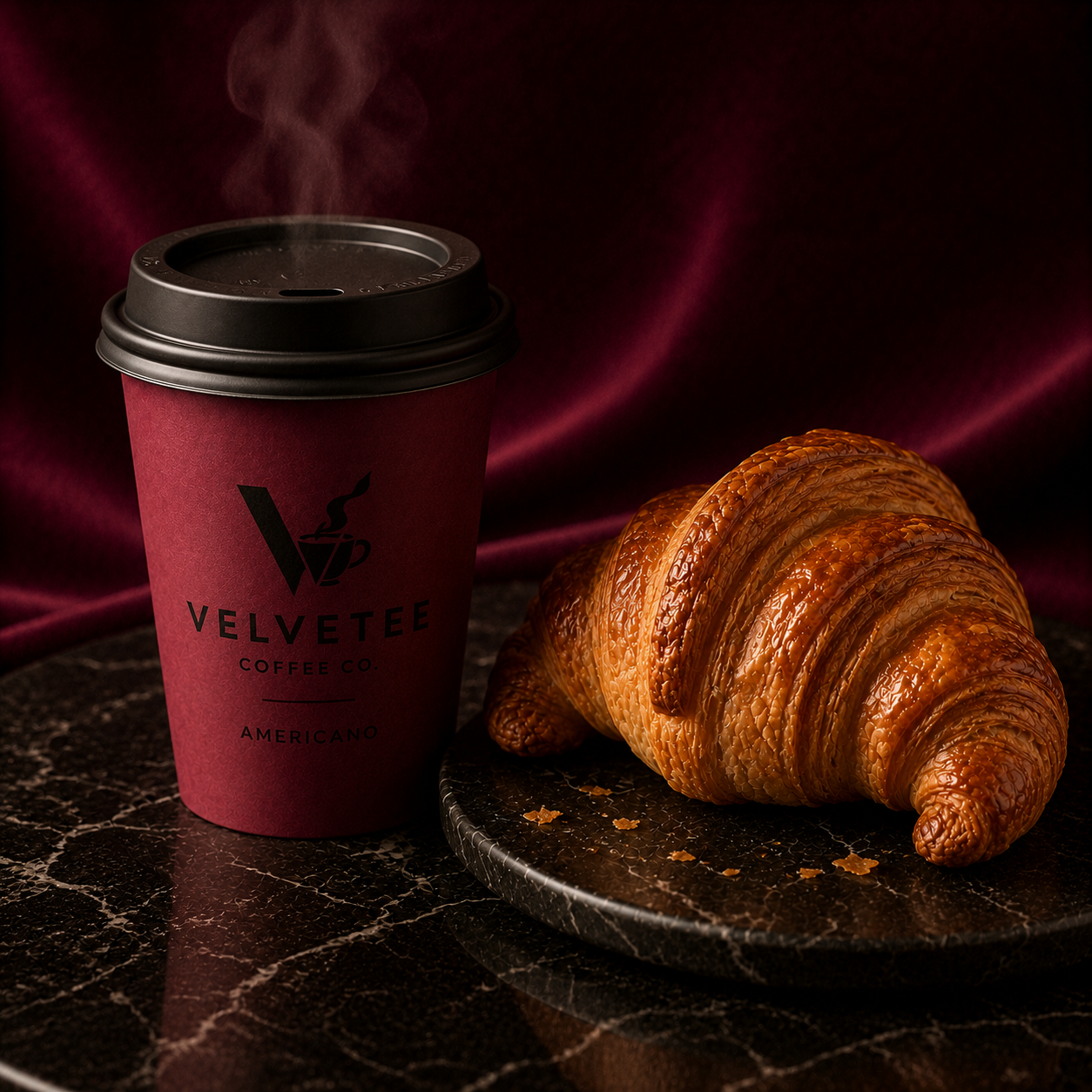 Croissant and coffee